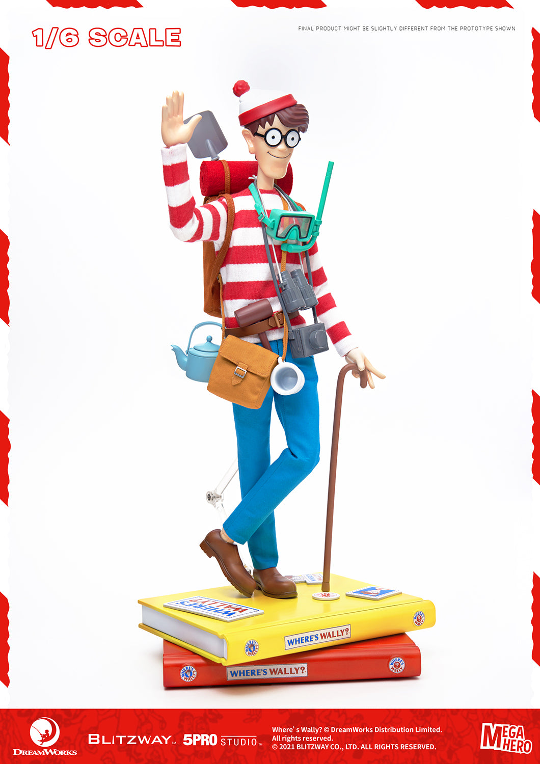 Blitzway Waldo 1/6th Scale Action Figure 'Where's Waldo', 5Pro Studio MEGAHERO Series | 880932147948