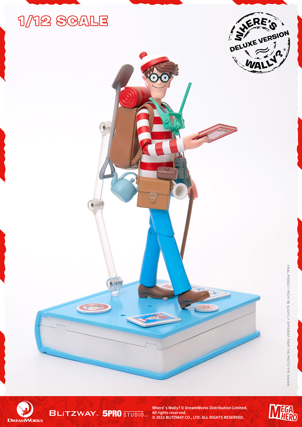 Blitzway Waldo 1/12th Scale Action Figure (Deluxe version) 'Where's Waldo', 5Pro Studio MEGAHERO Series | 880932147950