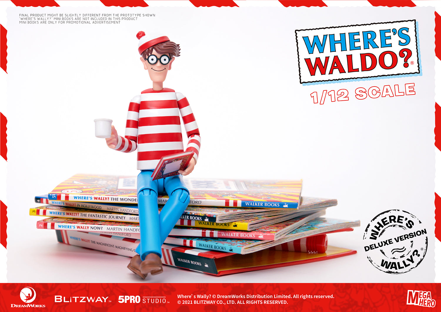 Blitzway Waldo 1/12th Scale Action Figure (Deluxe version) 'Where's Waldo', 5Pro Studio MEGAHERO Series | 880932147950