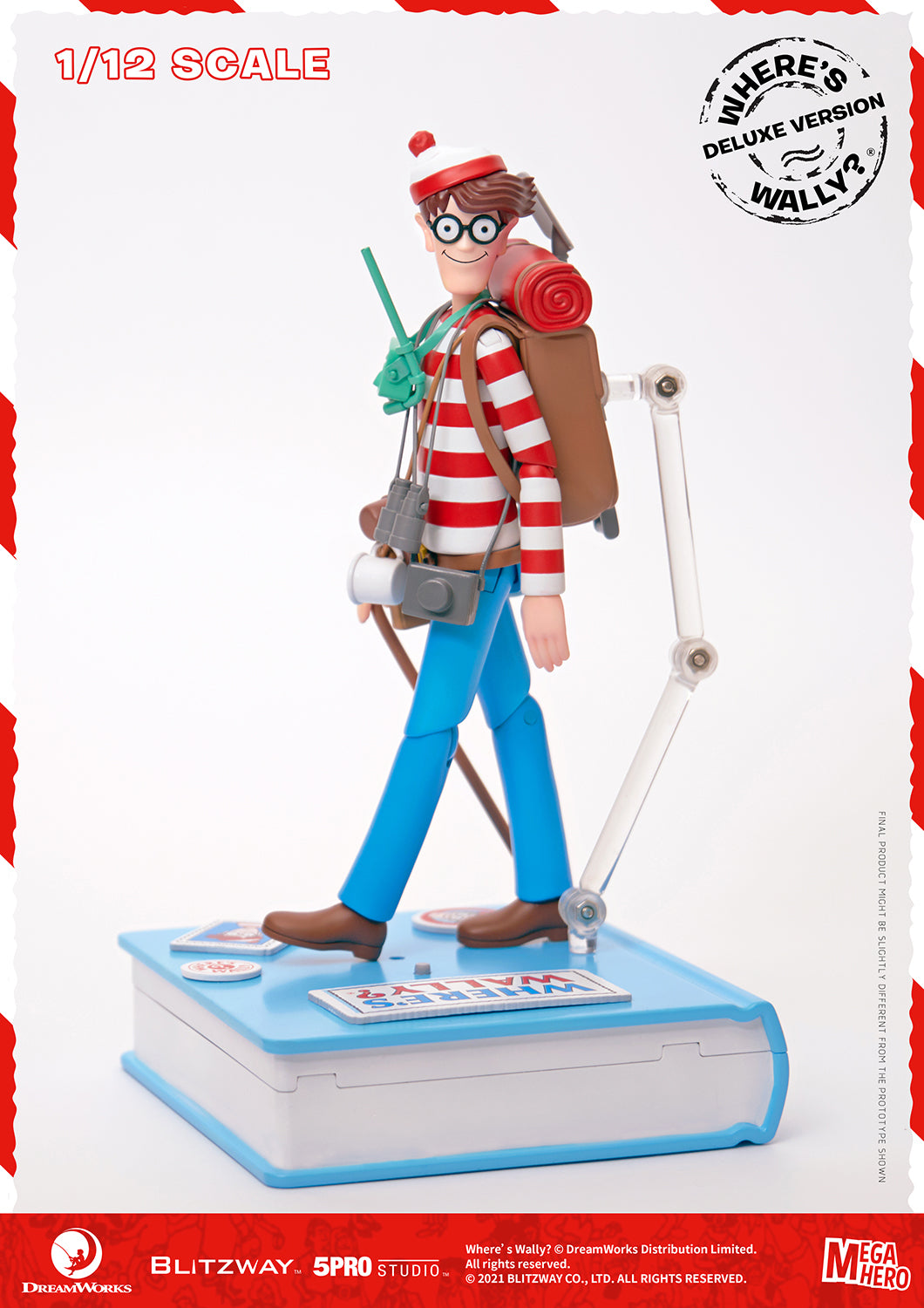 Blitzway Waldo 1/12th Scale Action Figure (Deluxe version) 'Where's Waldo', 5Pro Studio MEGAHERO Series | 880932147950