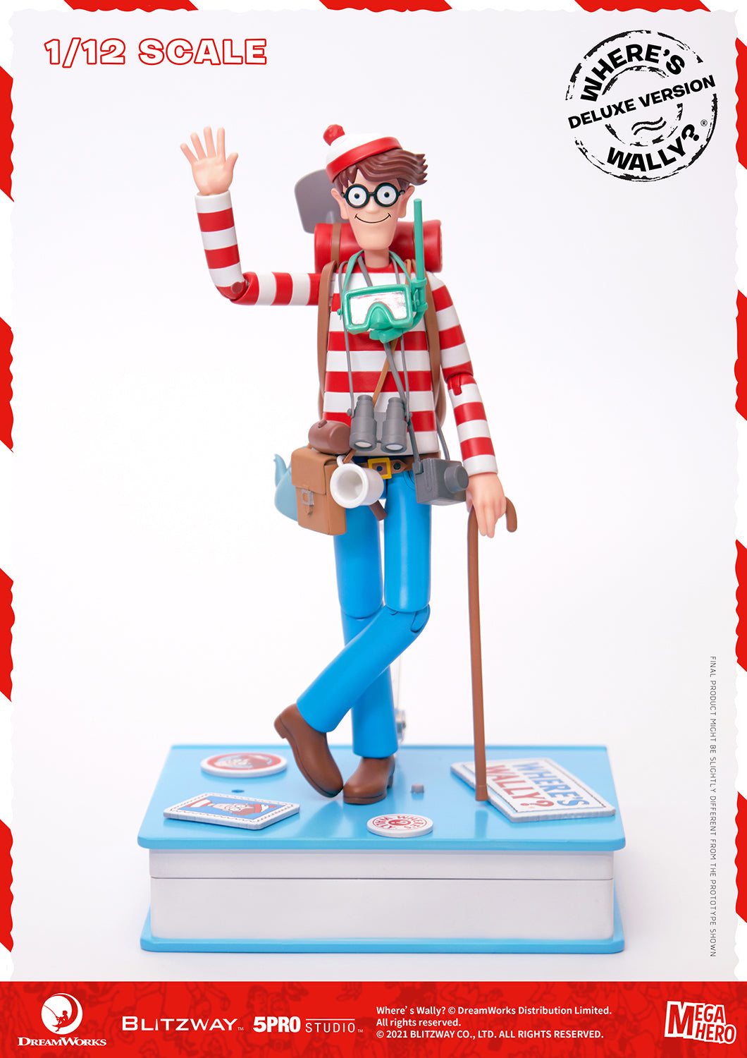 Blitzway Waldo 1/12th Scale Action Figure (Deluxe version) 'Where's Waldo', 5Pro Studio MEGAHERO Series | 880932147950