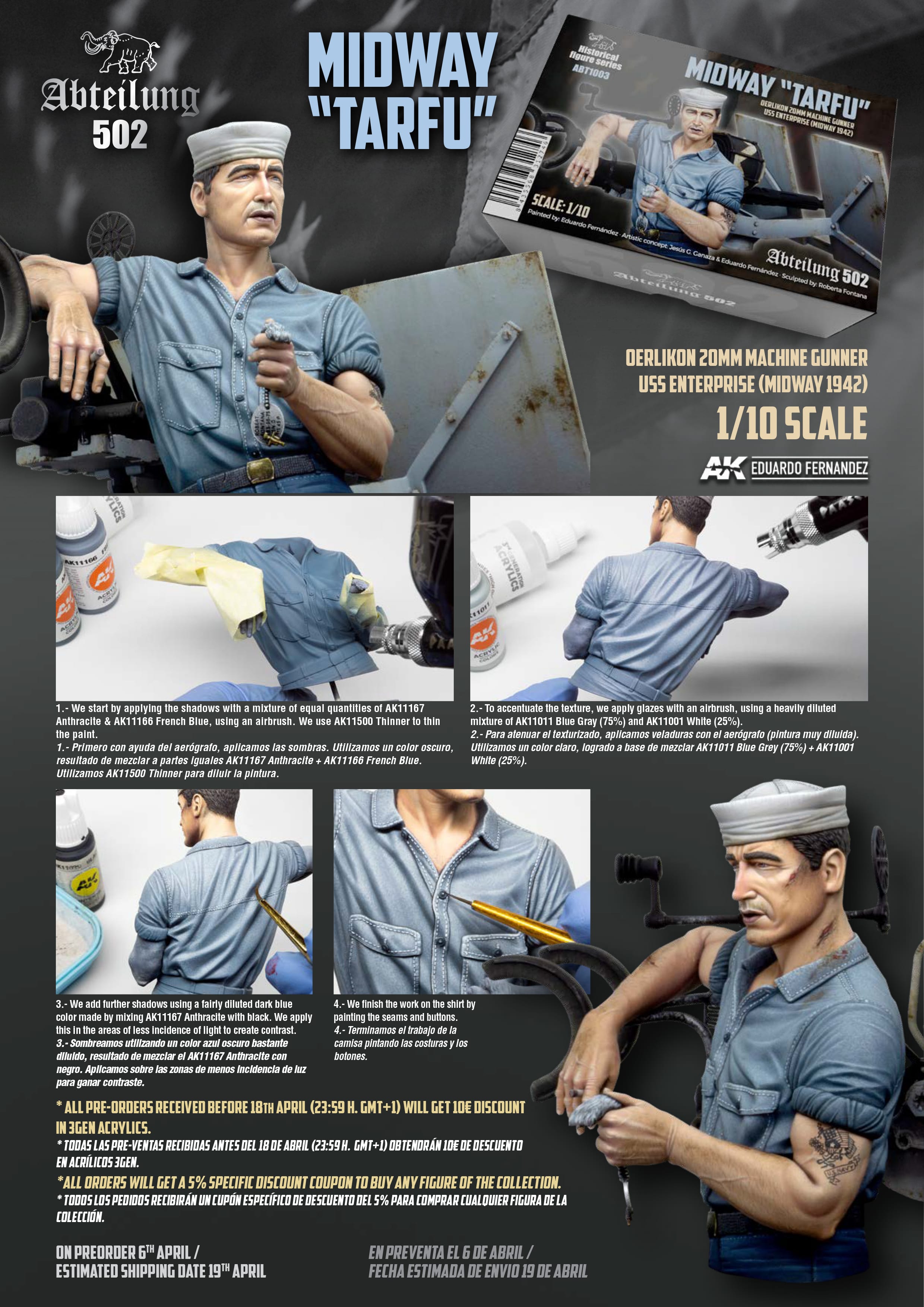 Abteilung502 1/10 Midway 'TARFU' - 20mm Oerlikon Cannon w Gunner | 8435568312746