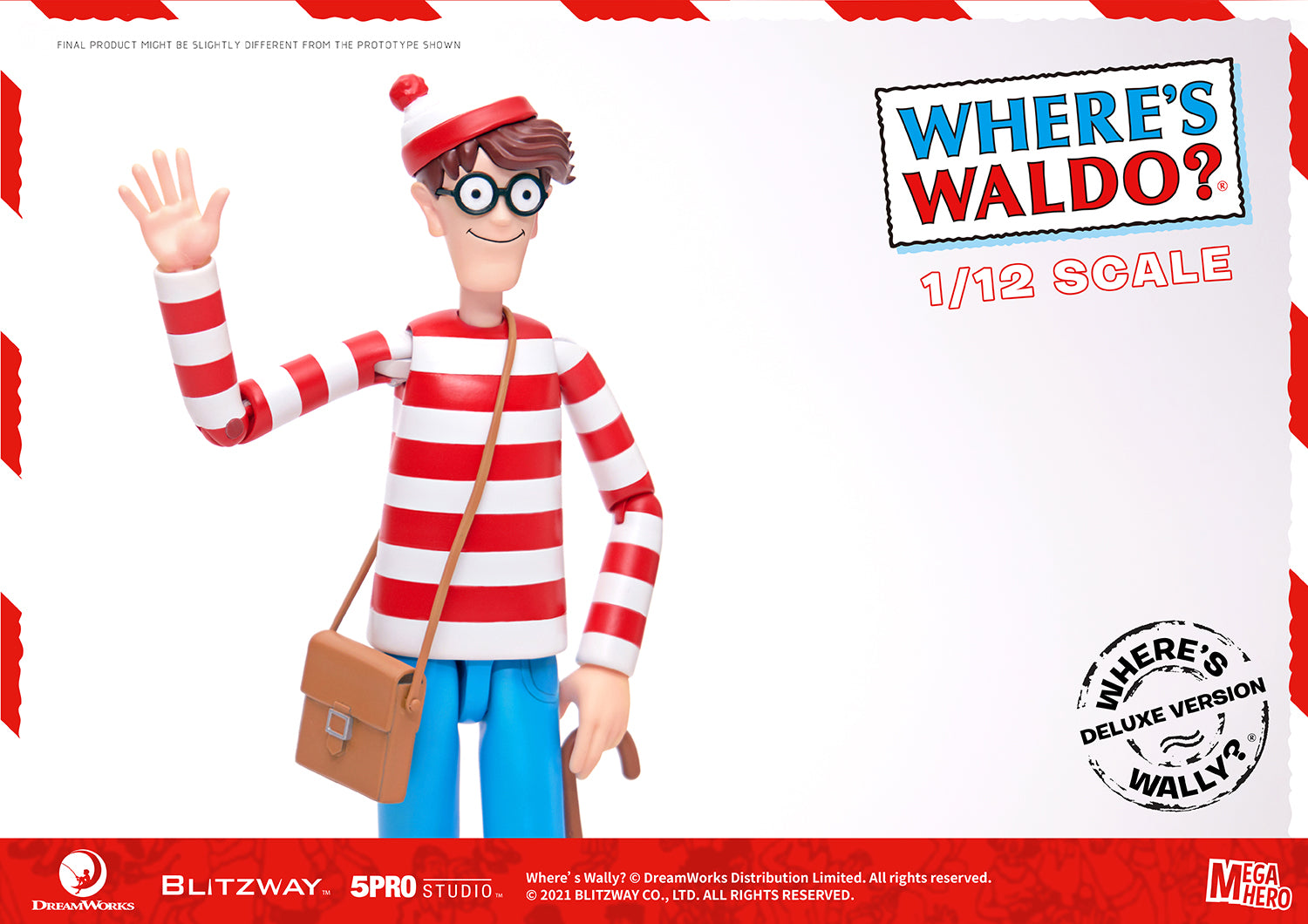 Blitzway Waldo 1/12th Scale Action Figure (Deluxe version) 'Where's Waldo', 5Pro Studio MEGAHERO Series | 880932147950