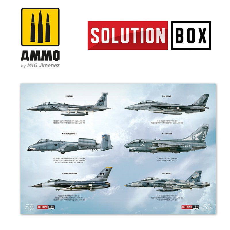 Ammo Mig How To Paint USAF Navy Grey Fighters - Solution Book (Multilingual)