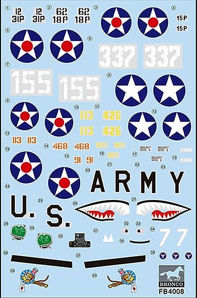 Bronco Models 1/48 Curtiss P-40C Warhawk US Army Air Force Fighter | 6970162330311