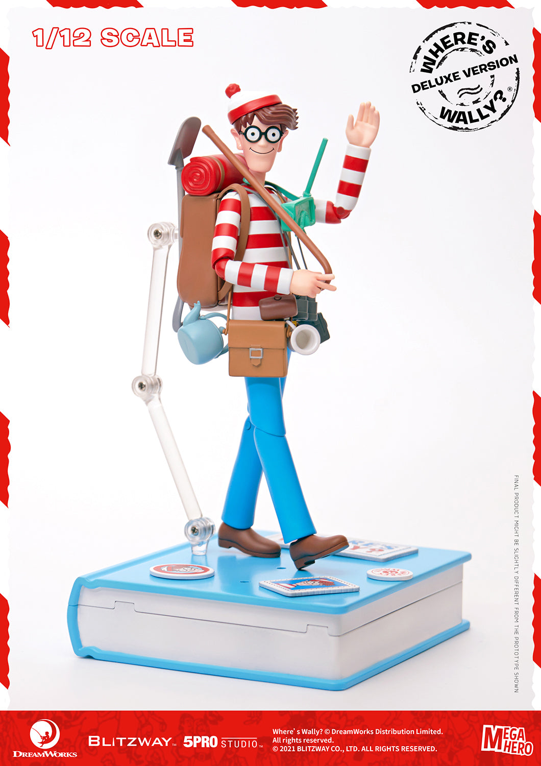 Blitzway Waldo 1/12th Scale Action Figure (Deluxe version) 'Where's Waldo', 5Pro Studio MEGAHERO Series | 880932147950