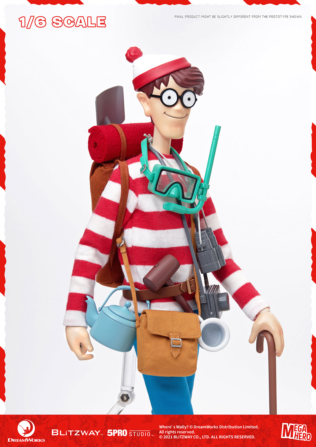 Blitzway Waldo 1/6th Scale Action Figure 'Where's Waldo', 5Pro Studio MEGAHERO Series | 880932147948