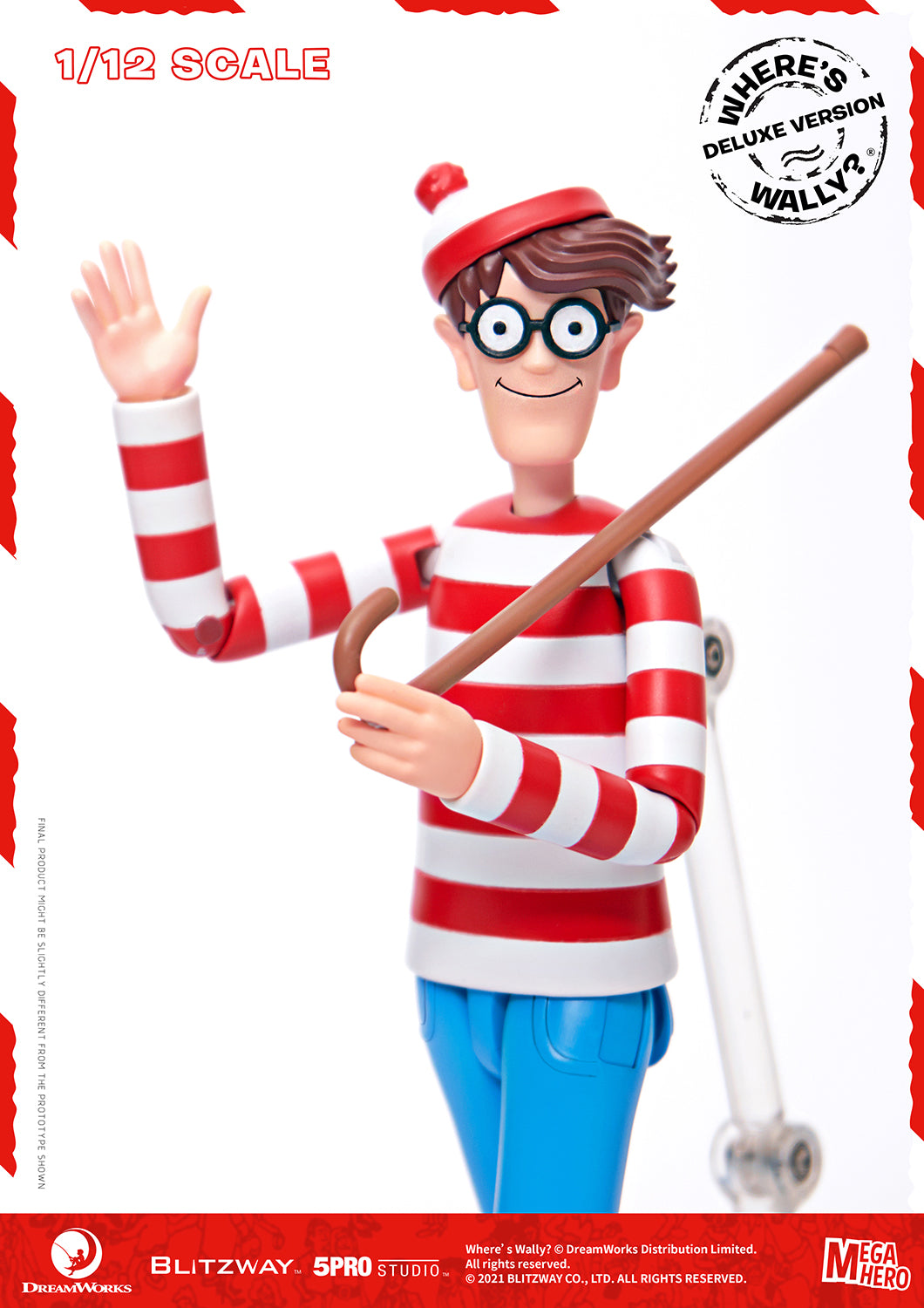 Blitzway Waldo 1/12th Scale Action Figure (Deluxe version) 'Where's Waldo', 5Pro Studio MEGAHERO Series | 880932147950