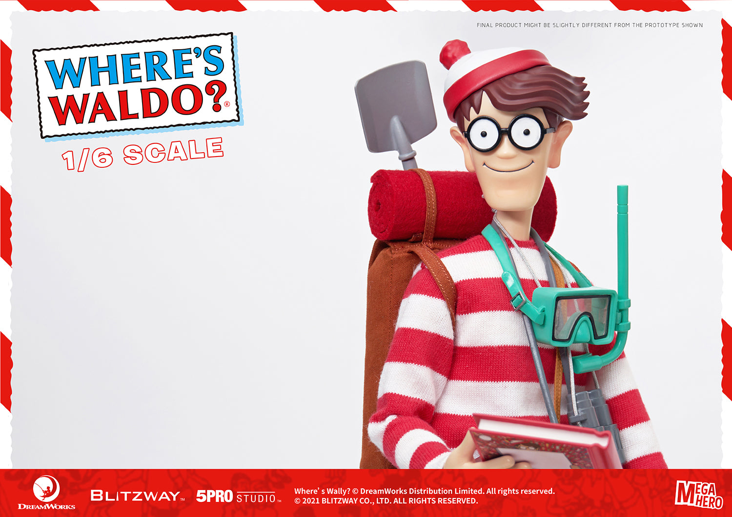 Blitzway Waldo 1/6th Scale Action Figure 'Where's Waldo', 5Pro Studio MEGAHERO Series | 880932147948
