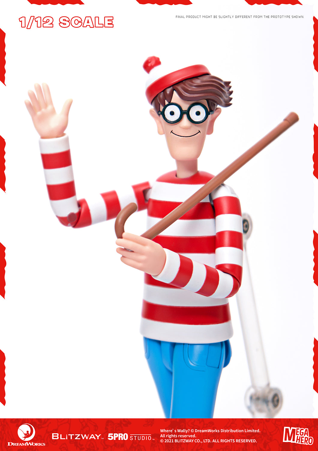Blitzway Waldo 1/12th Scale Action Figure (Normal version) 'Where's Waldo', 5Pro Studio MEGAHERO Series | 880932147949