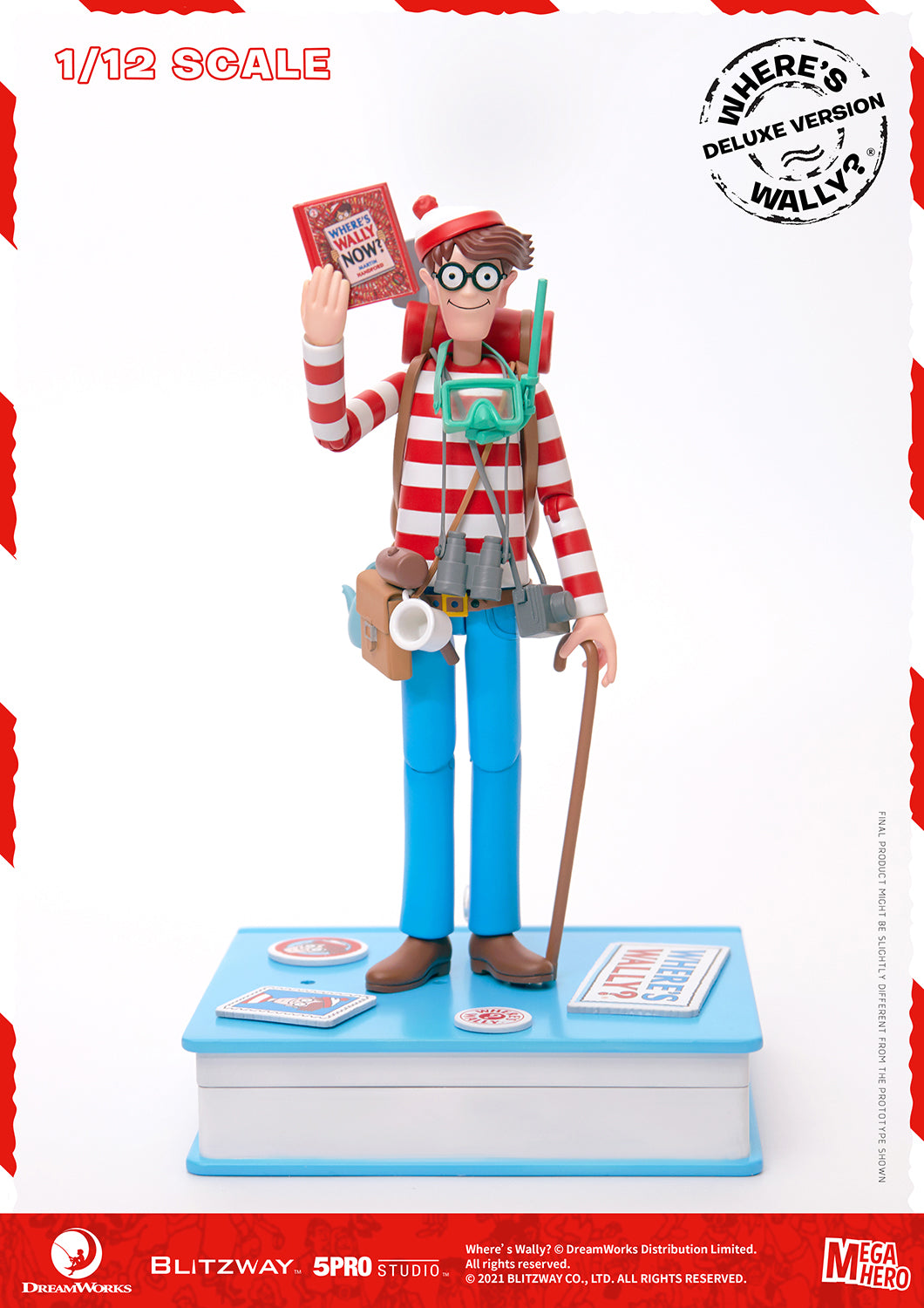 Blitzway Waldo 1/12th Scale Action Figure (Deluxe version) 'Where's Waldo', 5Pro Studio MEGAHERO Series | 880932147950