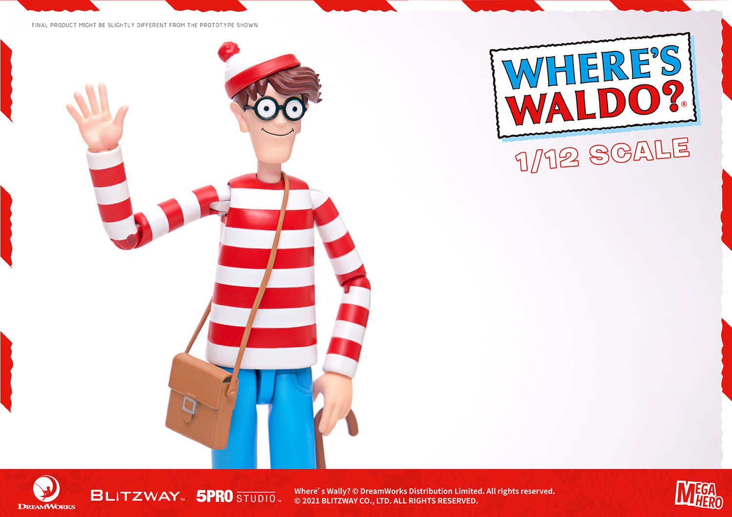 Blitzway Waldo 1/12th Scale Action Figure (Normal version) 'Where's Waldo', 5Pro Studio MEGAHERO Series | 880932147949