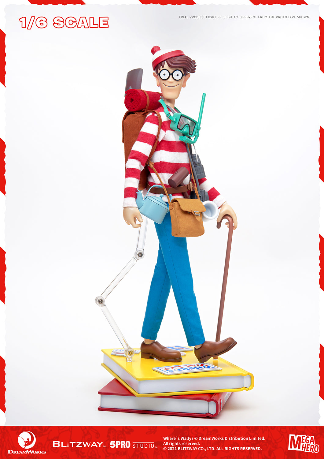 Blitzway Waldo 1/6th Scale Action Figure 'Where's Waldo', 5Pro Studio MEGAHERO Series | 880932147948
