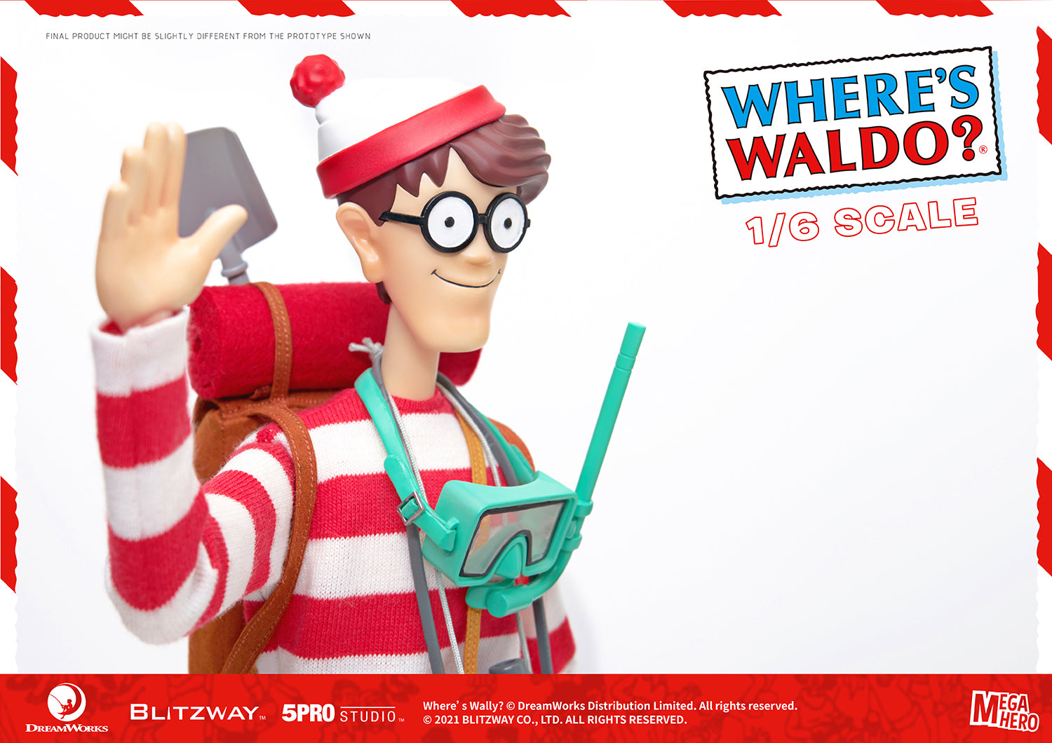 Blitzway Waldo 1/6th Scale Action Figure 'Where's Waldo', 5Pro Studio MEGAHERO Series | 880932147948
