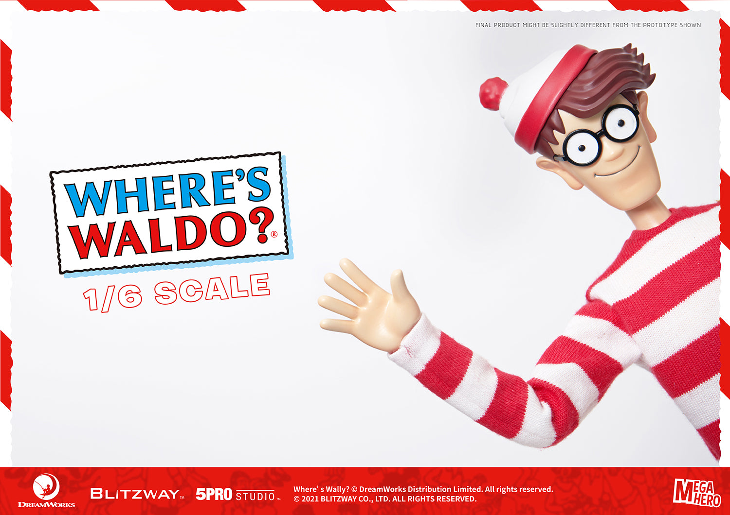 Blitzway Waldo 1/6th Scale Action Figure 'Where's Waldo', 5Pro Studio MEGAHERO Series | 880932147948
