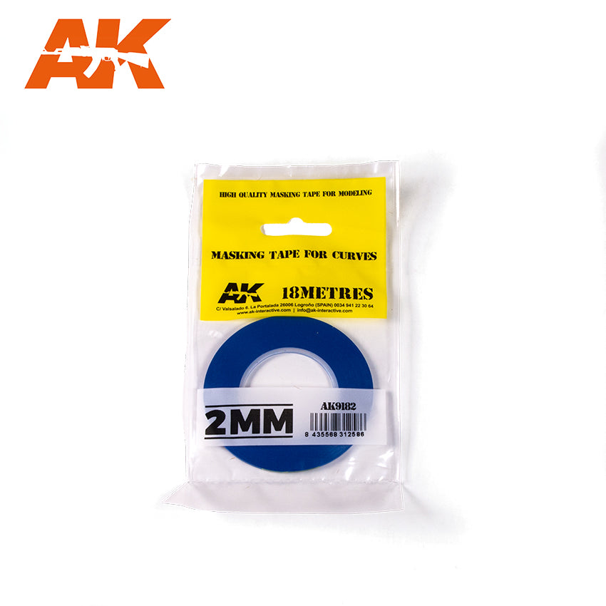 AK Interactive Blue Masking Tape for Curves - 2mm | 8435568312586