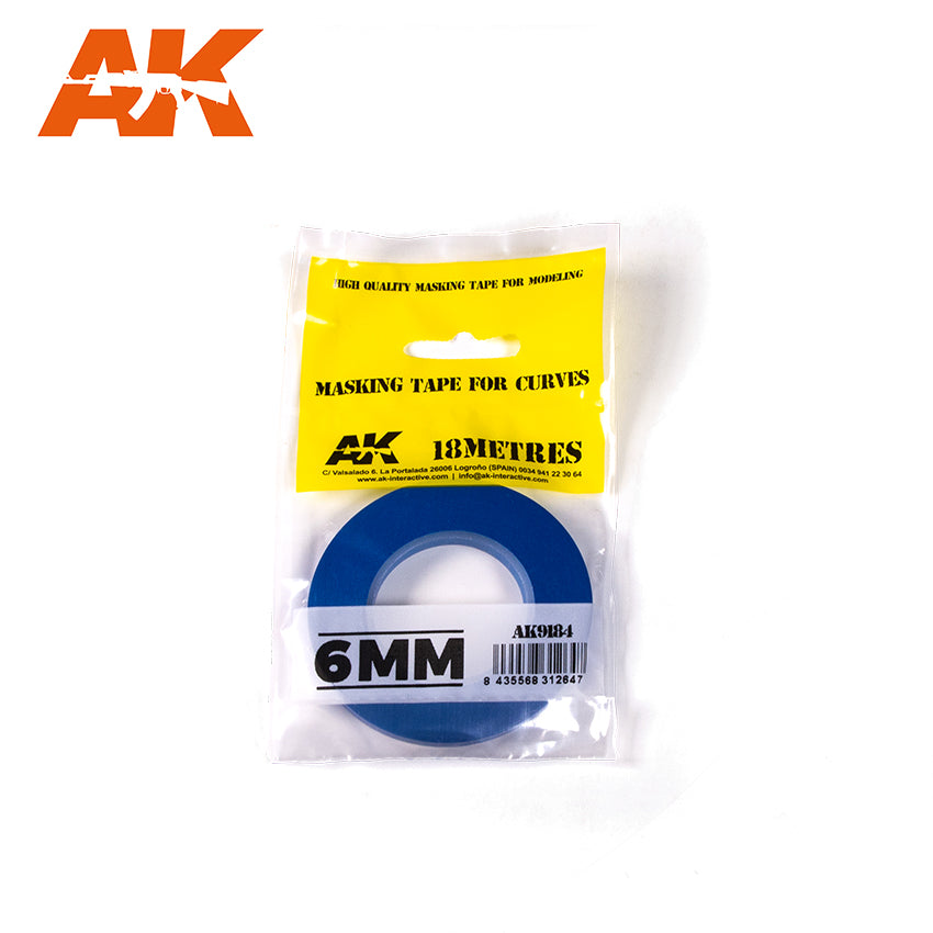 AK Interactive Blue Masking Tape for Curves - 6mm | 8435568312647