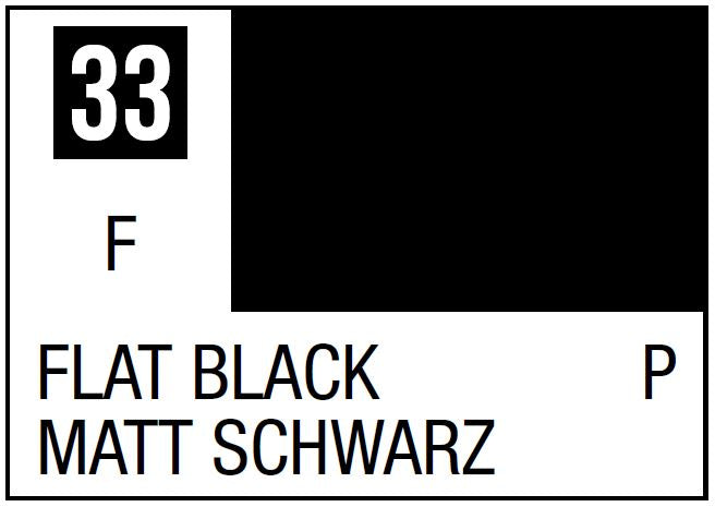 Mr Hobby Mr. Color 33 - Flat Black (Flat/Primary) - 10ml | 4973028716313