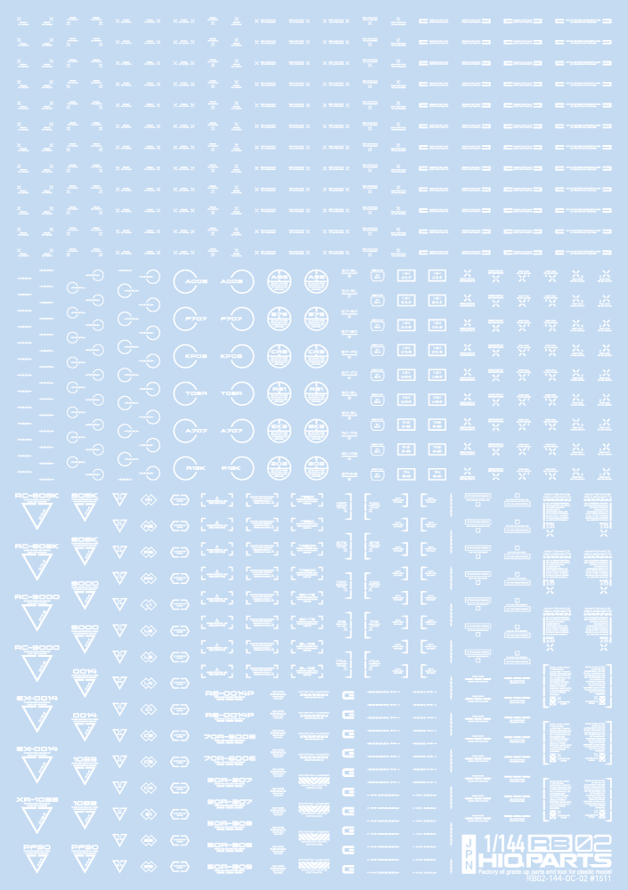 HiQ Parts 1/144 RB02 Caution Decal One Color White (1pc) | 4573211371000