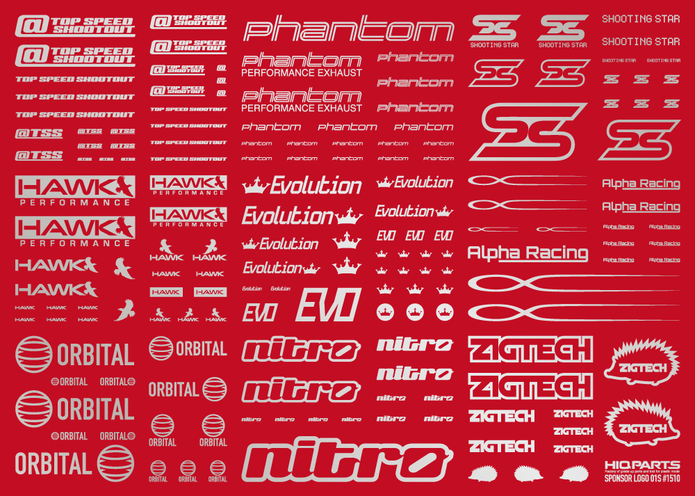 HiQ Parts Sponsor Logo Decal 02S Silver (1pc) | 4582370708800