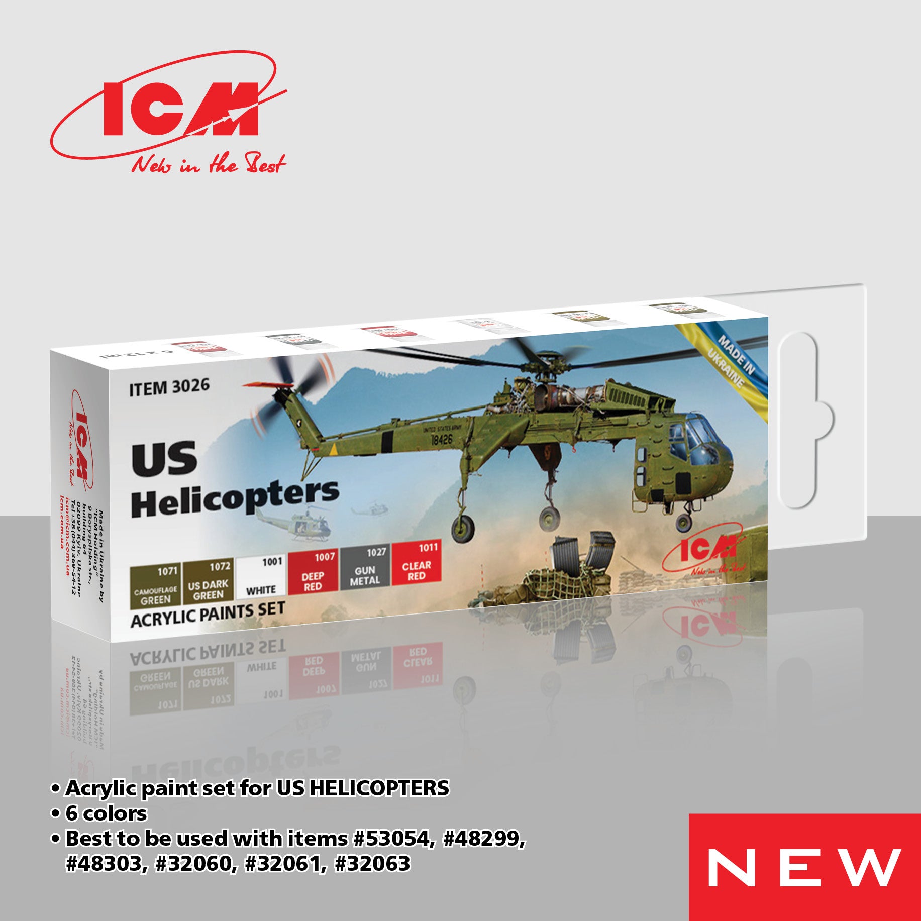 ICM Acrylic Paint Set for US Helicopters | 4823044409921