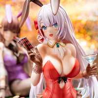 Riselia Ray Crystalia wearing crimson bunny costume with Nip Slip Gimmick System