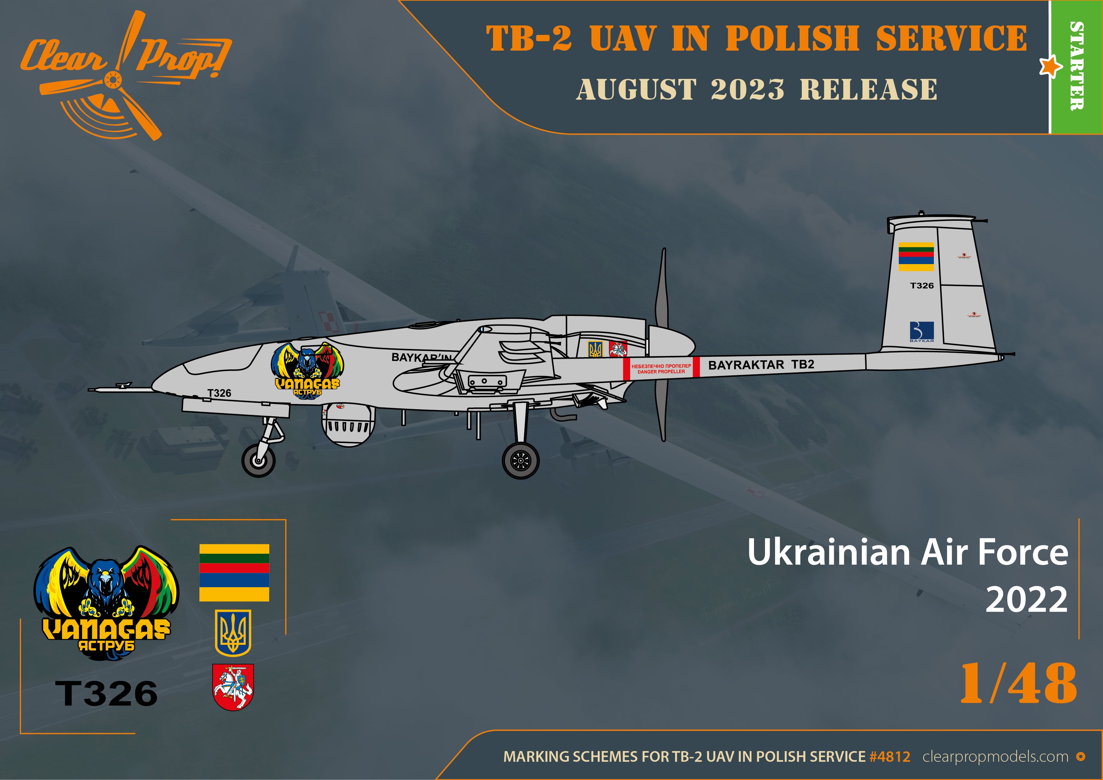 Clear Prop 1/48 TB.2 UAV in Polish service [Starter Kit] | 6400608763538