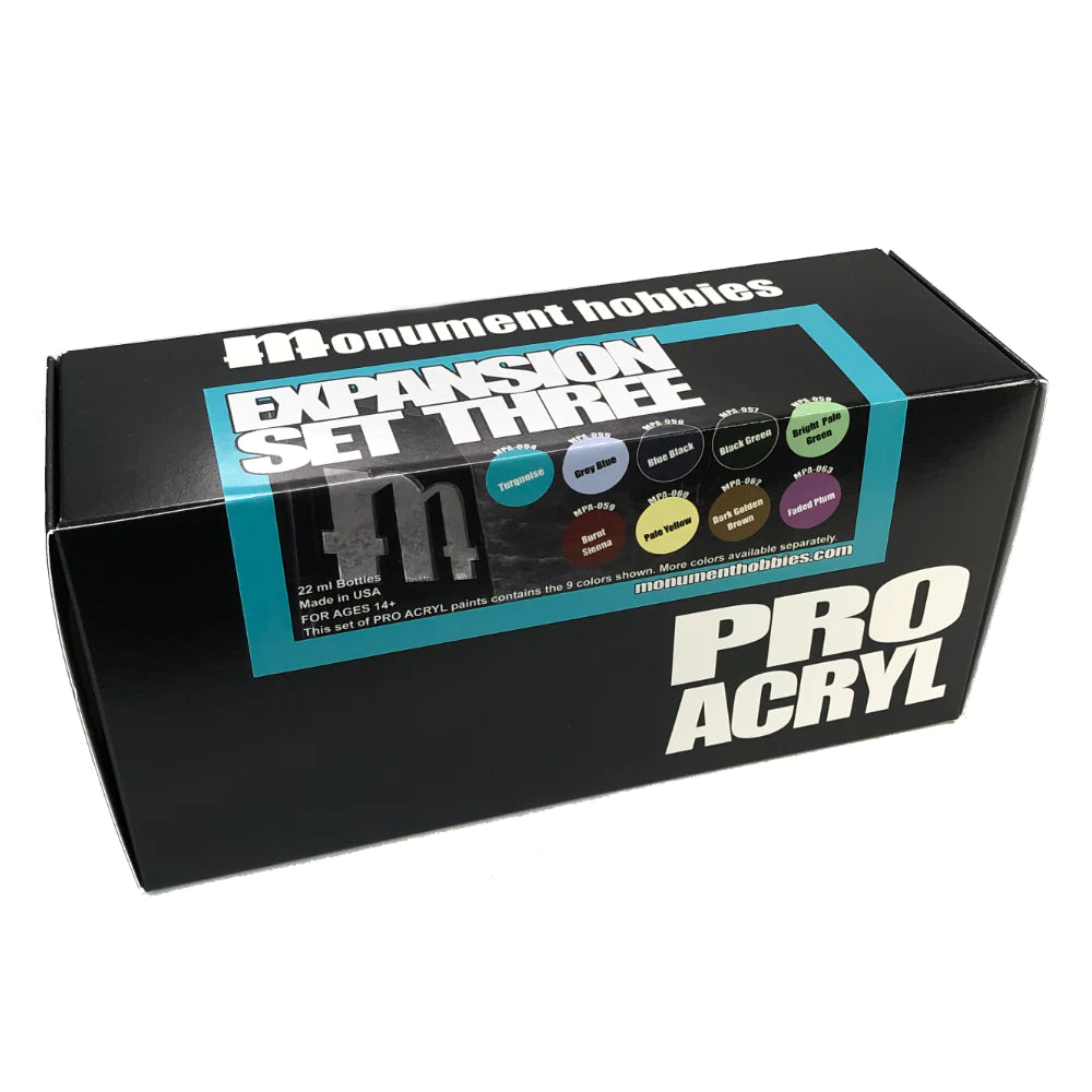 Monument Hobbies Pro Acryl Expansion Set #3  - 9 Colors | 655368067990