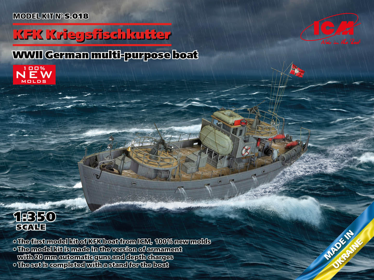 ICM 1/350 KFK Kriegsfischkutter, WWII German multi-purpose boat