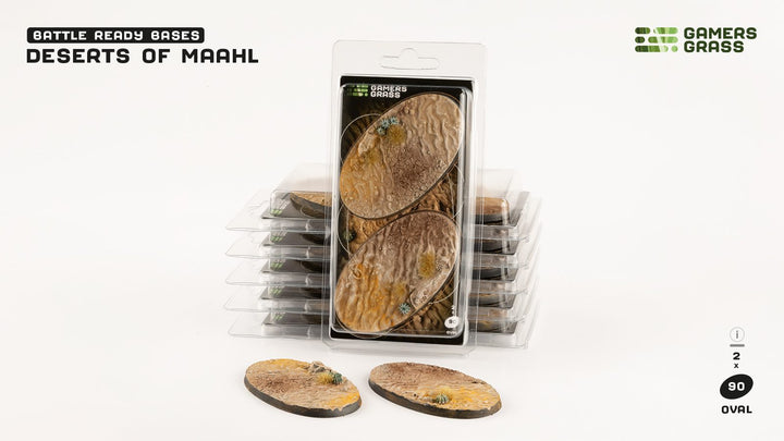 Gamers Grass Battle Ready Bases - Deserts of Maahl - Oval 90mm (x2) | 738956790750