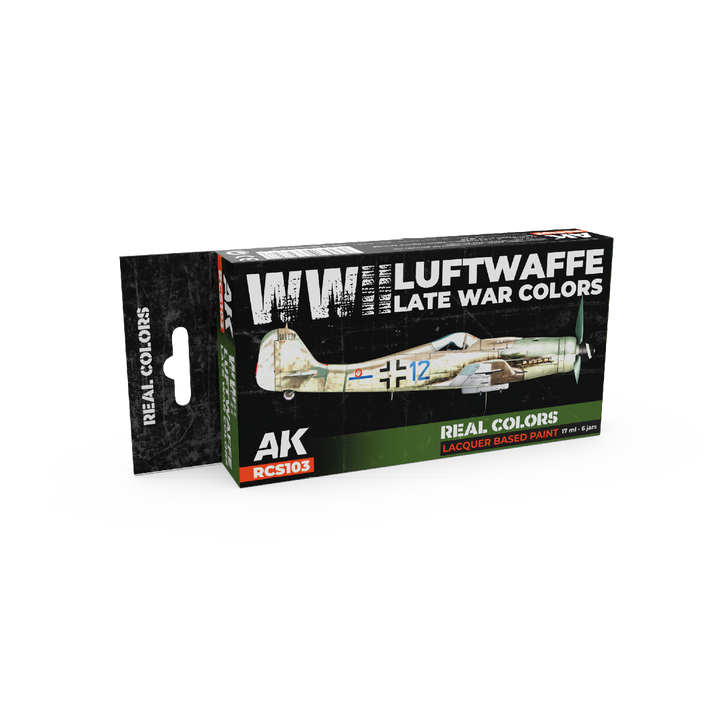 AK Interactive Real Colors WWII Luftwaffe Late War Colors Set (Set of 6) | 8435568339828