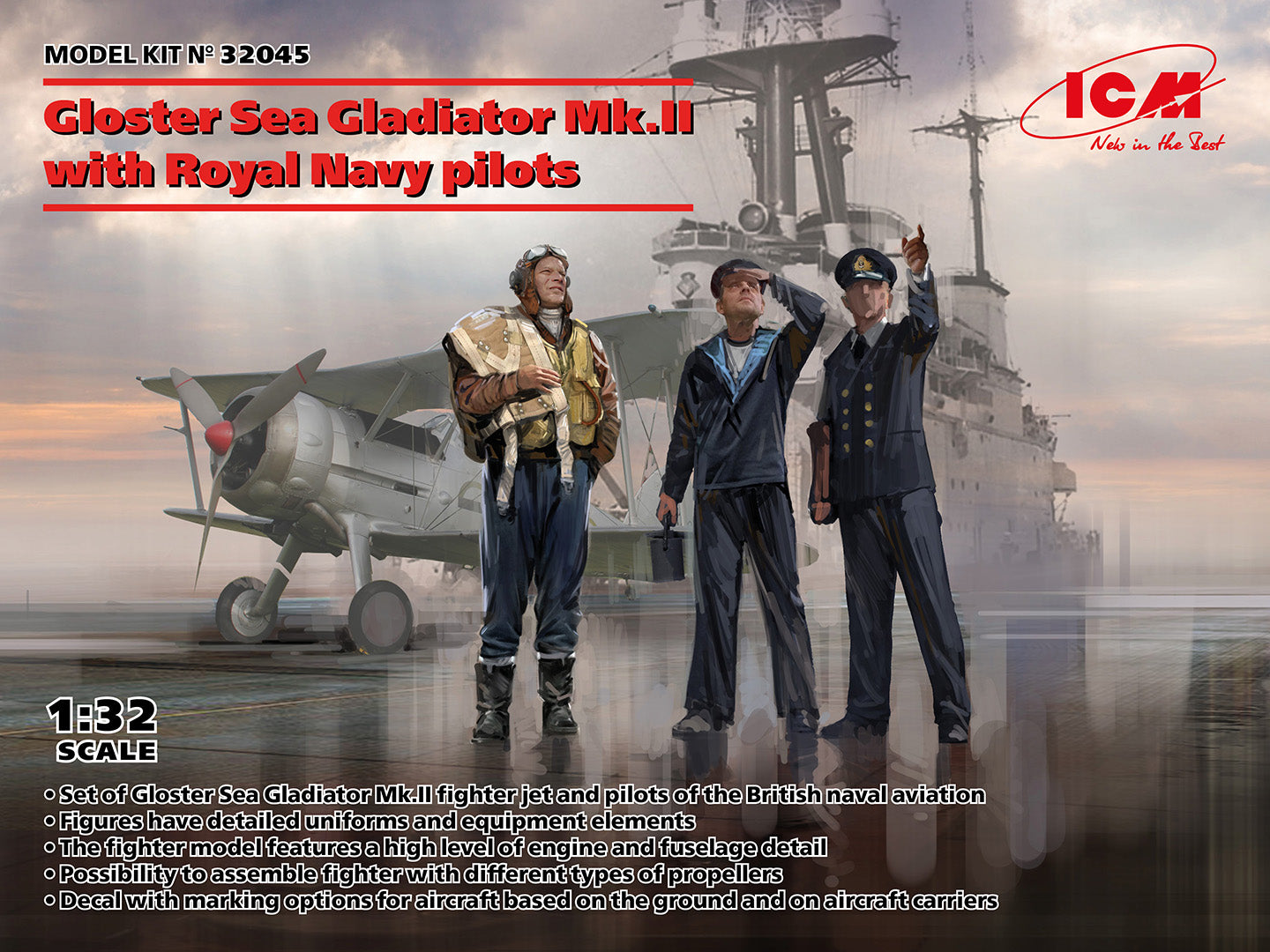 ICM 1/32 Gloster Sea Gladiator Mk.II with Royal Navy pilots | 4823044410170