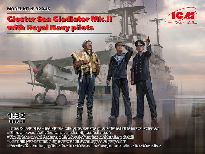 ICM 1/32 Gloster Sea Gladiator Mk.II with Royal Navy pilots | 4823044410170