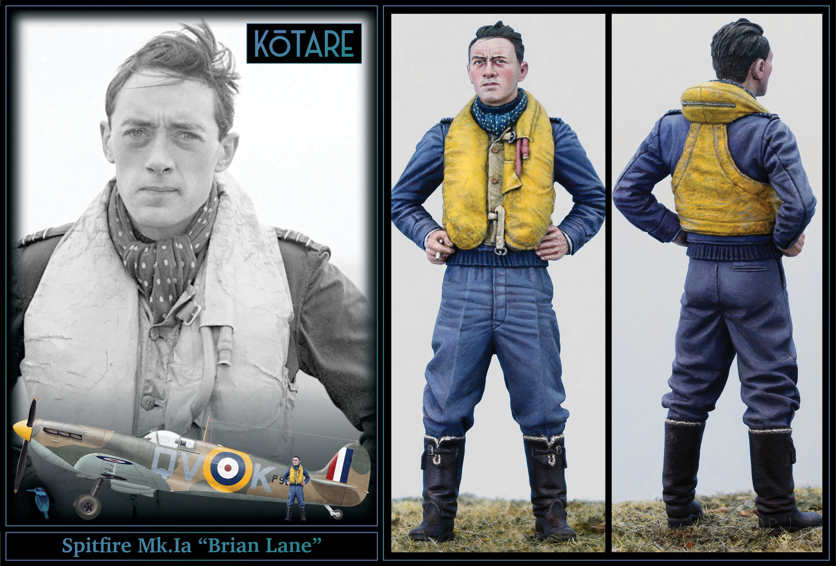 Kotare 1/32 Spitfire Mk.Ia, “Brian Lane”, Aircraft Model Kit | 09413000097368