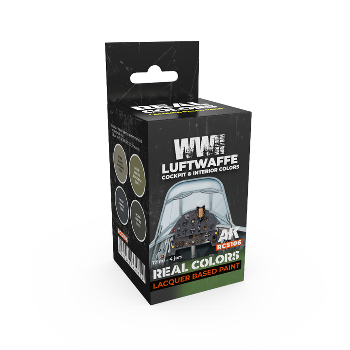 AK Interactive Real Colors WWII Luftwaffe Cockpit & Interior Colors Set (Set of 4) | 8435568339859