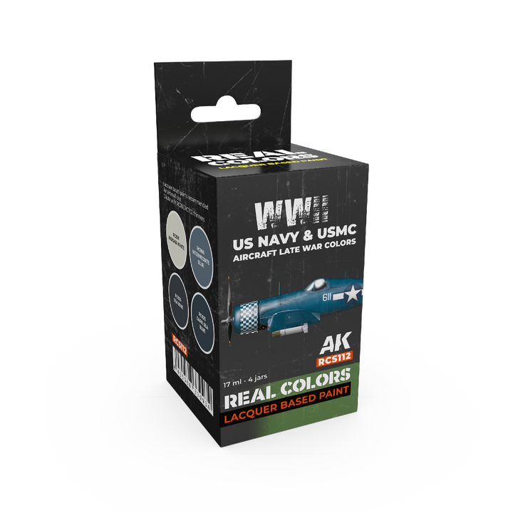 AK Interactive Real Colors WWII US Navy & USMC Aircraft Late War Colors Set (Set of 4) | 8435568339934