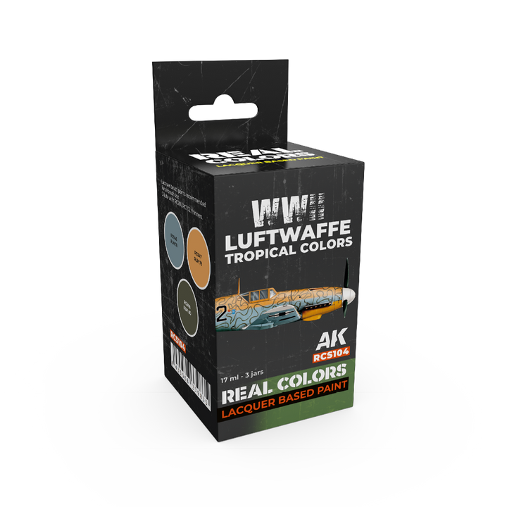 AK Interactive Real Colors WWII Luftwaffe Tropical Colors Set (Set of 3) | 8435568339835