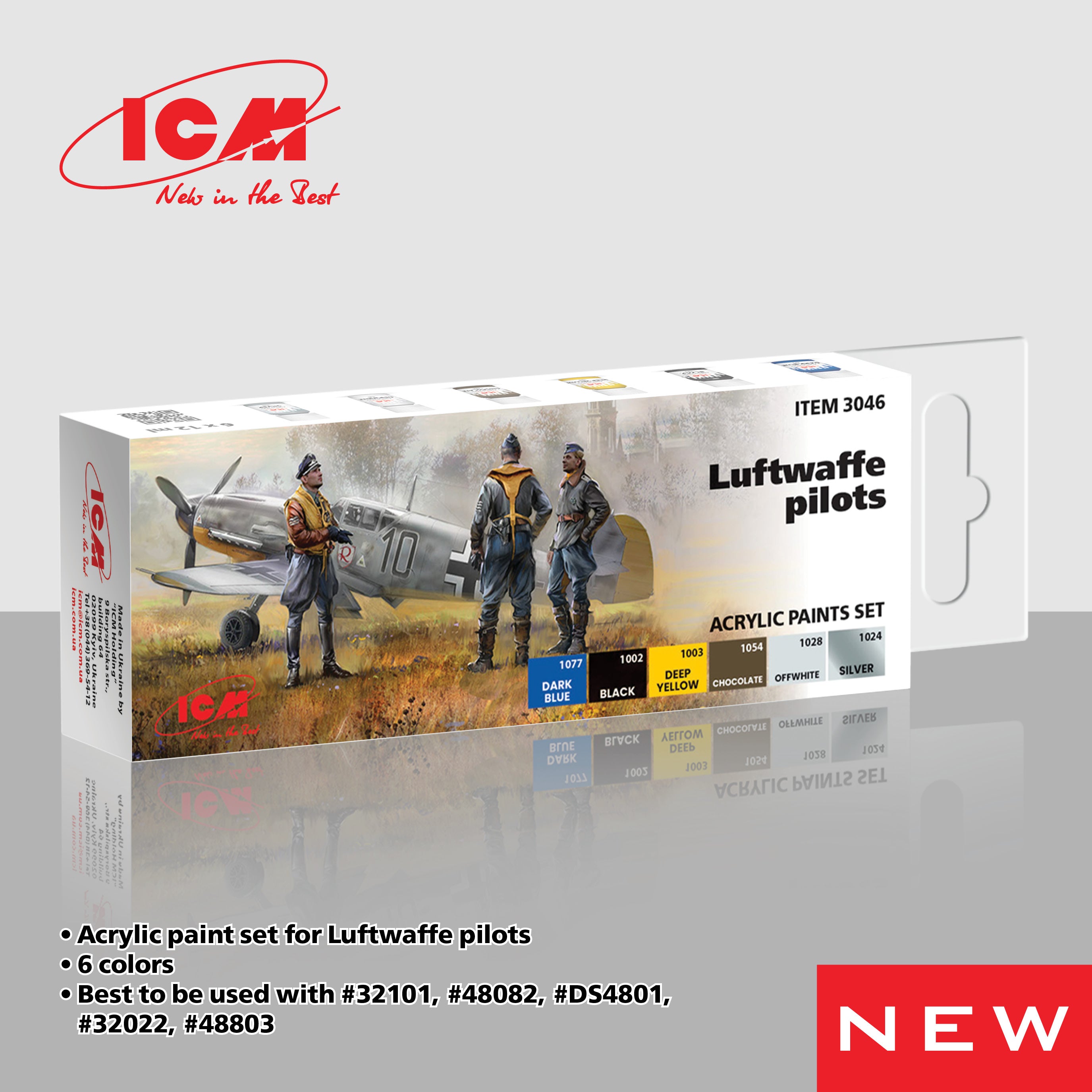 ICM Acrylic Paint Set for Luftwaffe pilots | 4823044410088