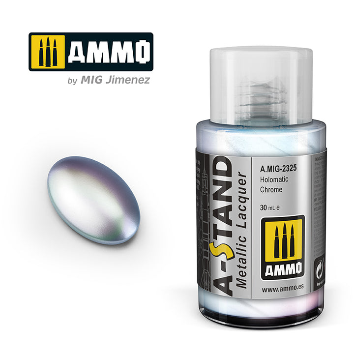 Ammo Mig A-Stand Lacquer Paint 30ml - Holomatic Chrome | 8432074023258
