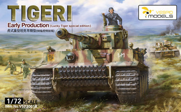 Vespid Models 1/72 Tiger I Early Production (Lucky Tiger special edition) Metal barrel + 3D print muzzle braker | 000007200182