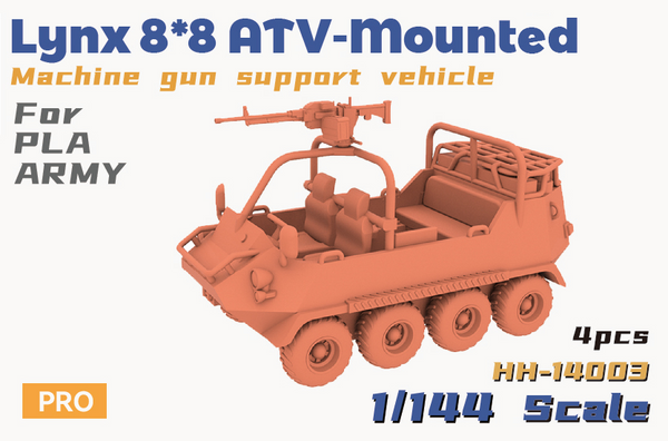 Heavy Hobby 1/144 Lynx 8x8 ATV-Mounted Machine Gun Support Vehicle For PLA Army