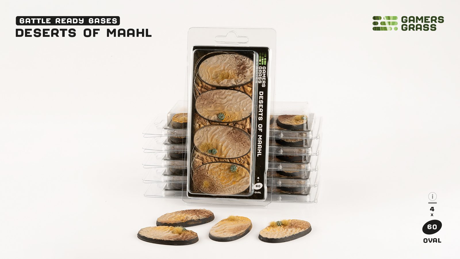 Gamers Grass Battle Ready Bases - Deserts of Maahl - Oval 60mm (x4) | 738956790736