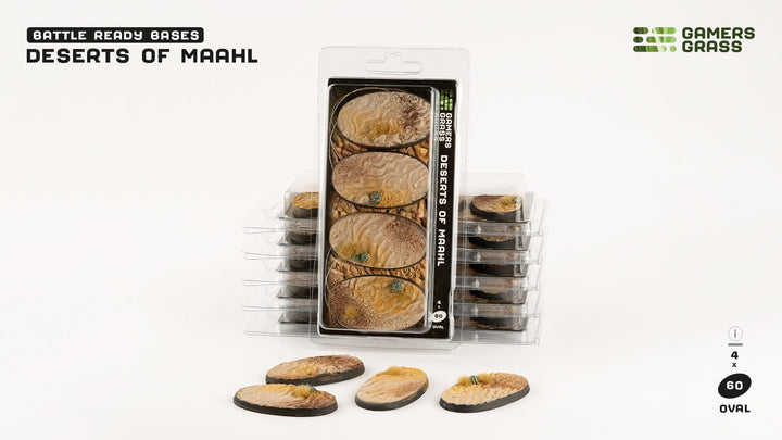 Gamers Grass Battle Ready Bases - Deserts of Maahl - Oval 60mm (x4) | 738956790736