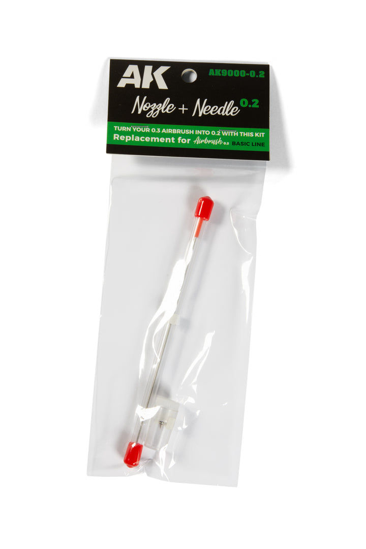 AK Interactive Nozzle + Needle 0.2 for AK9000 Airbrush 0.3 | 8435568337381