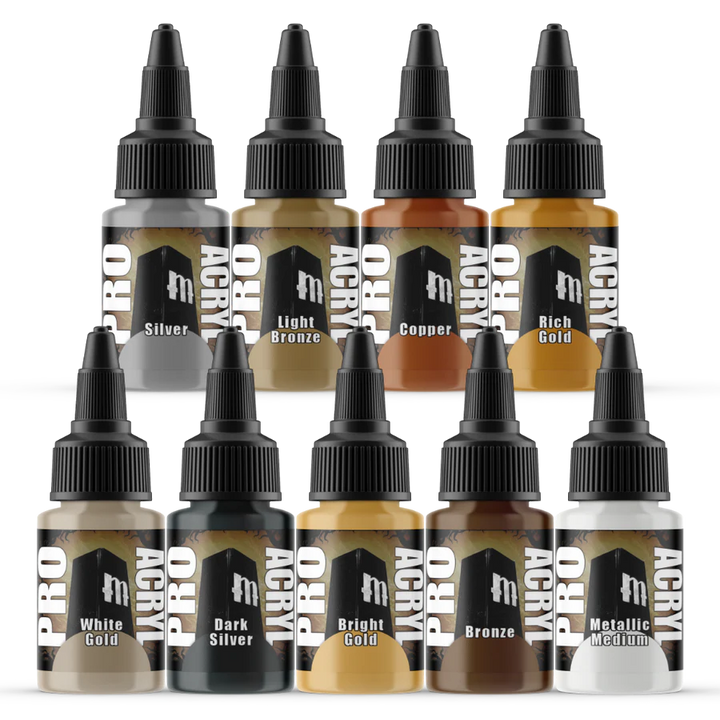 Monument Hobbies Pro Acryl Metallic Set - 9 Colors | 655368071607