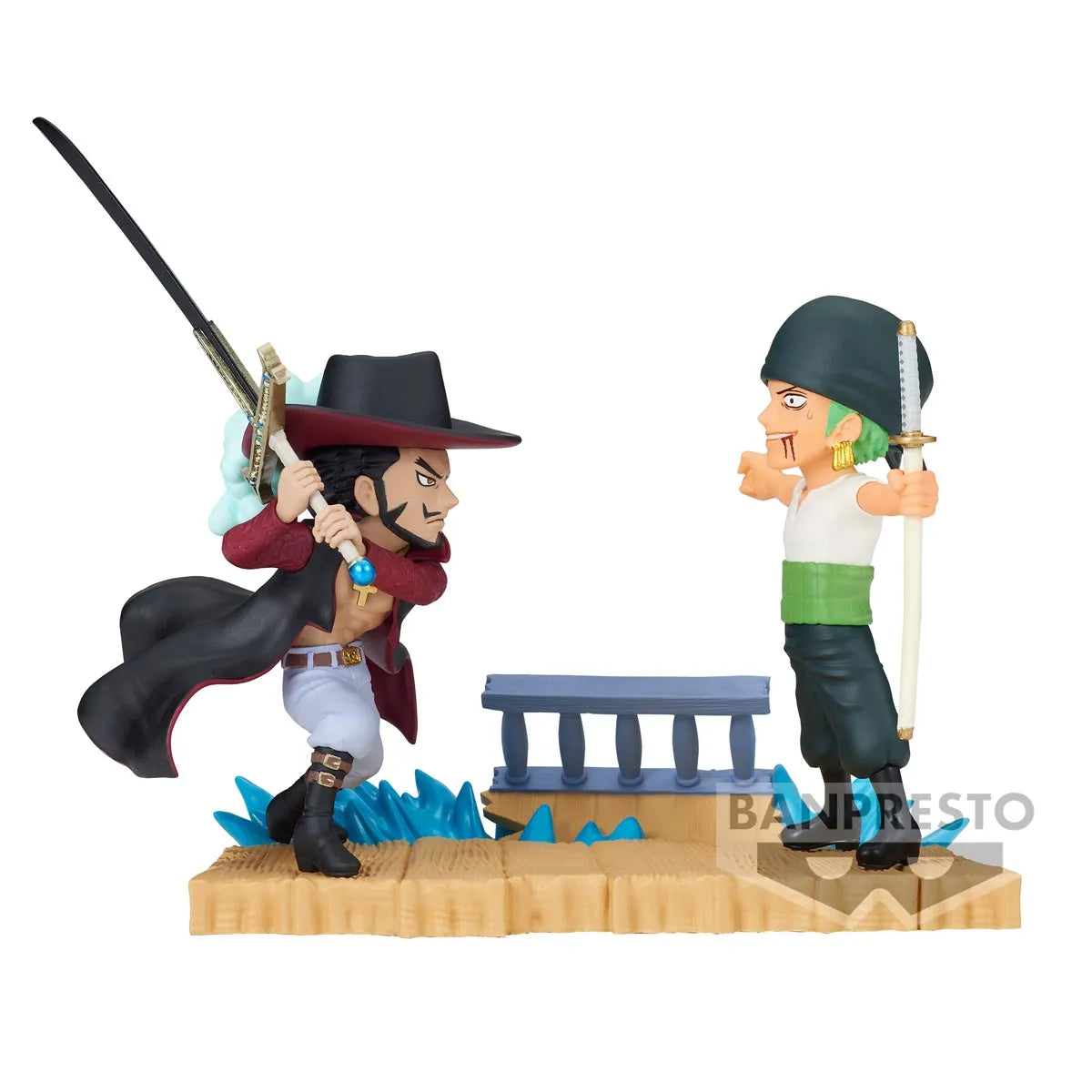 Bandai Spirits X Banpresto World Collectable Figure Log Stories Roronoa Zoro vs Dracule.Mihawk "One Piece"