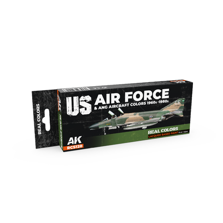 AK Interactive Real Colors US Air Force & ANG Aircraft Colors 1960s-1980s Set (Set of 8) | 8435568340046