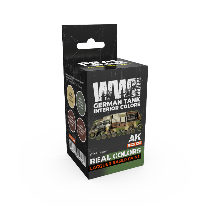 AK Interactive Real Colors WWII German Tank Interior Colors Set (Set of 4) | 8435568340183