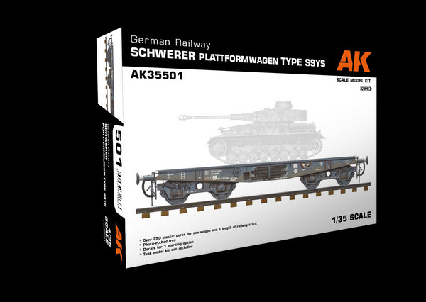 AK Interactive 1/35 German Railway Schwerer Plattformwagen Type SSYS