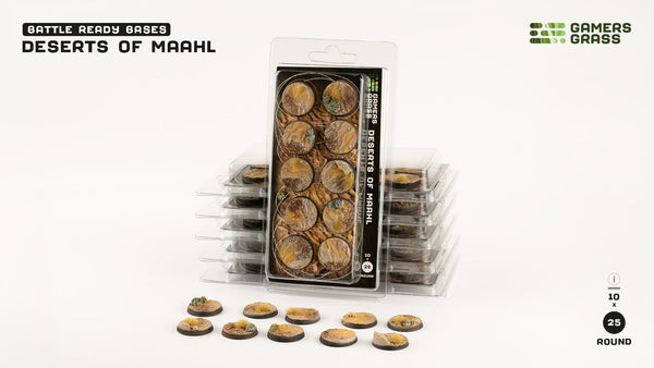 Gamers Grass Battle Ready Bases - Deserts of Maahl - Round 25mm (x10)